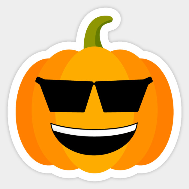 Halloween Cool Sunglasses Pumpkin Emoji Halloween Sticker TeePublic Halloween Cool Sunglasses Pumpkin Emoji Halloween Sticker TeePublic